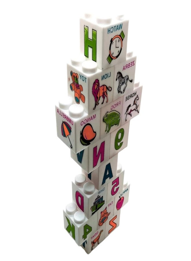 Manos Educational Play Blocks Set, 12 Pieces, Multicolour alfabet and Number Toy for Learning Kids - Image 4